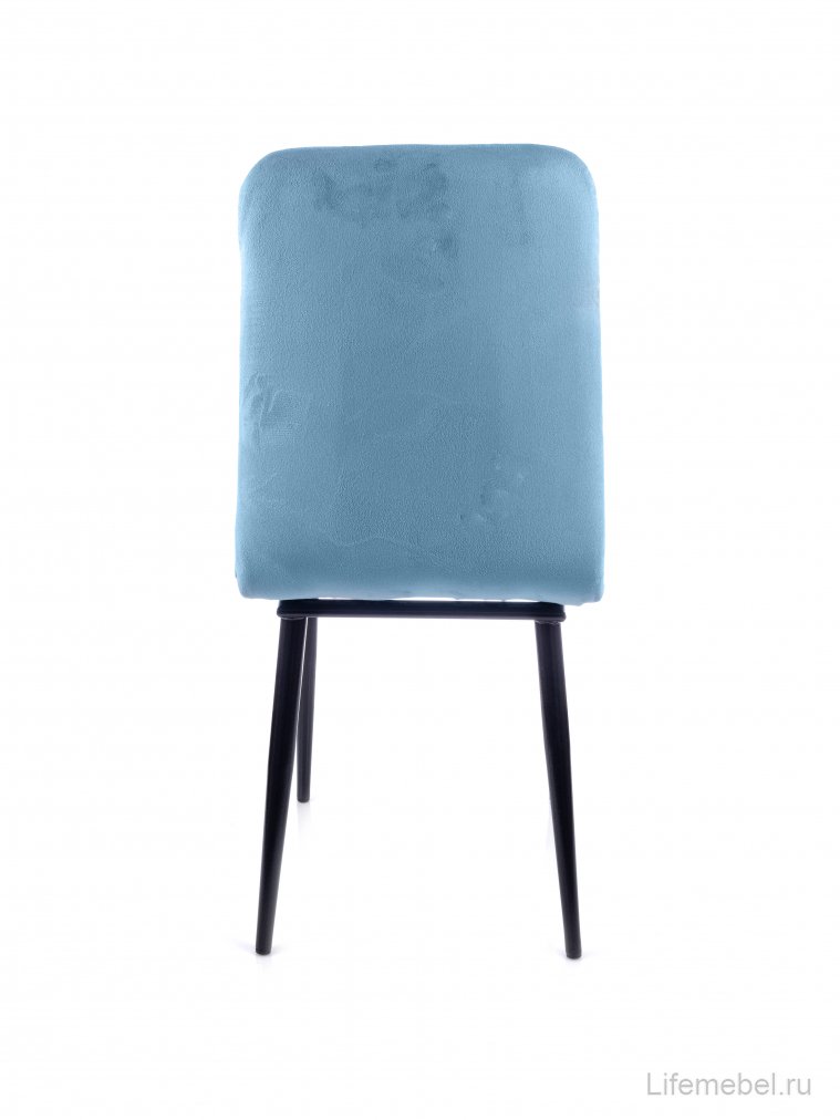 Стул на металлокаркасе Леон классика / небесно-серый / чёрные ножки
