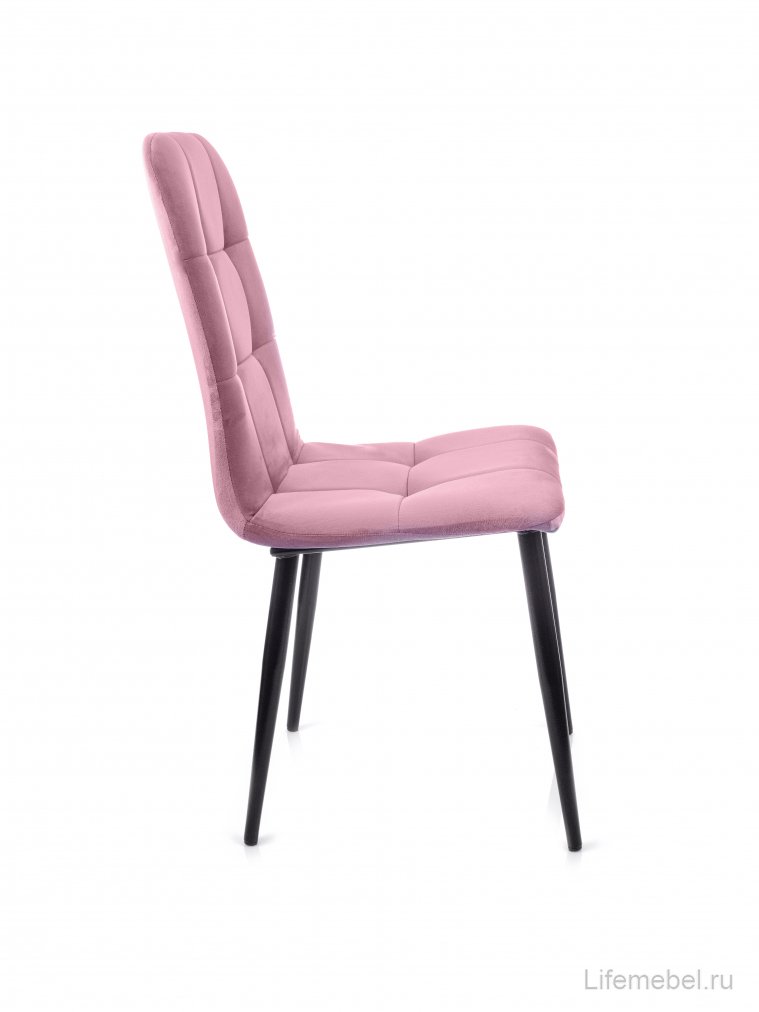 Стул на металлокаркасе Леон классика / пудровый / чёрные ножки