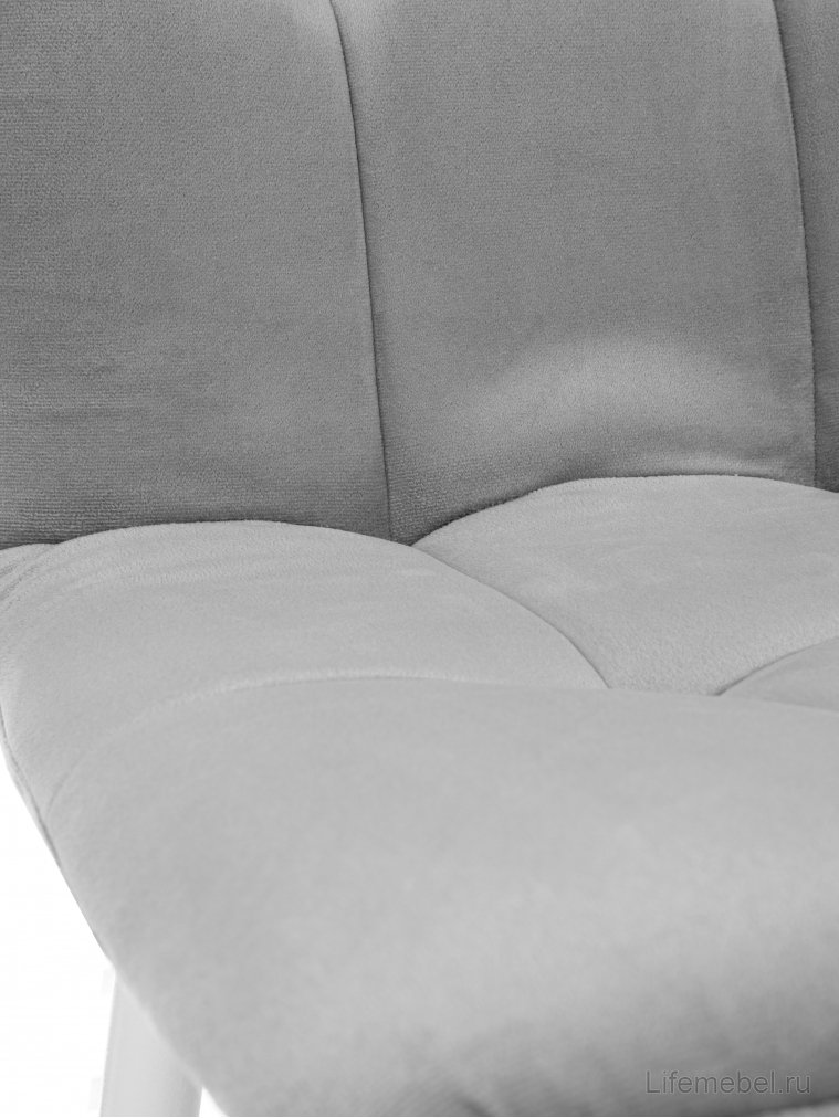 Стул на металлокаркасе Леон классика / серый / белые ножки