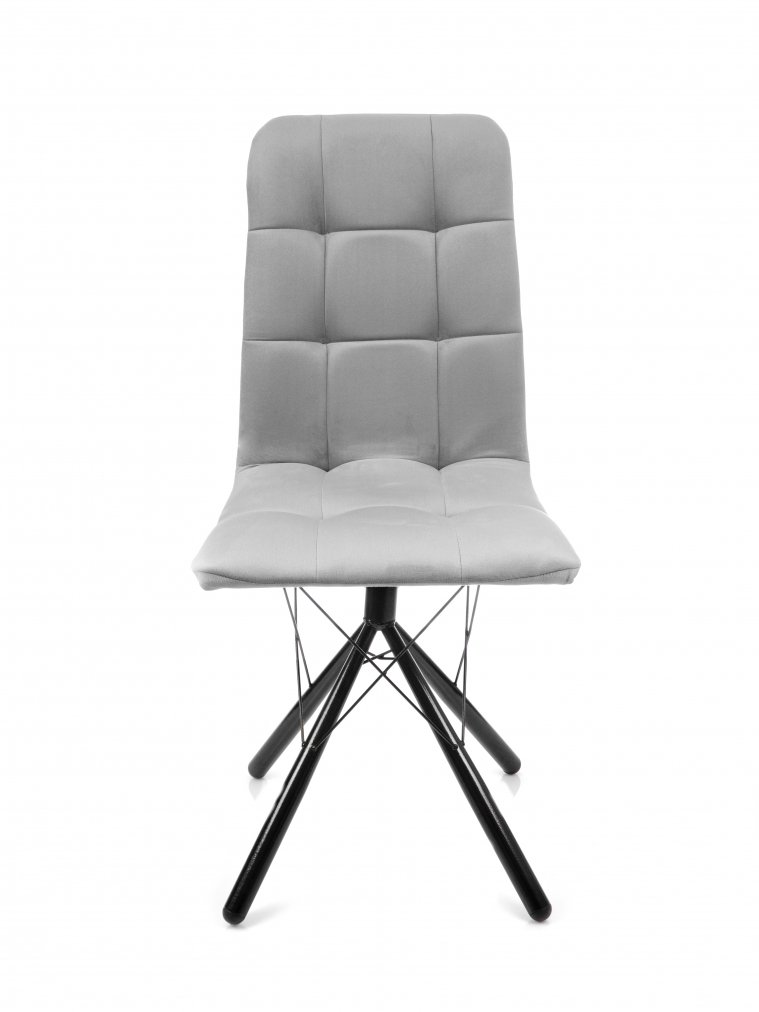 Стул на металлокаркасе Леон паутинка / серый / чёрные ножки