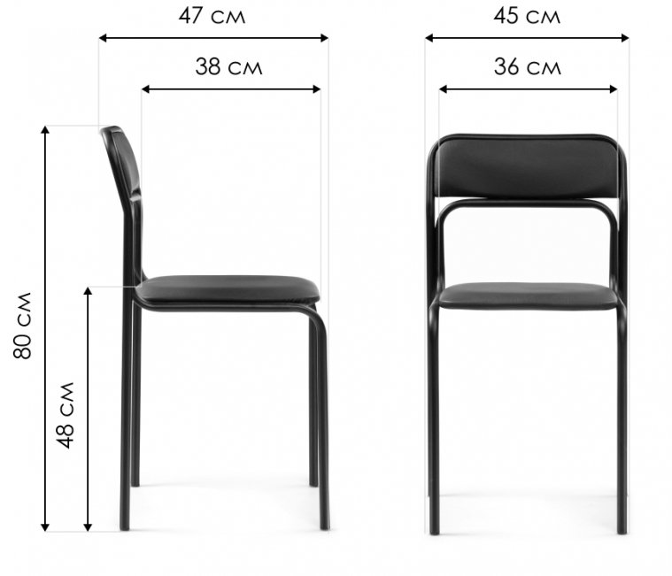Стул на металлокаркасе Летиция BL черный
