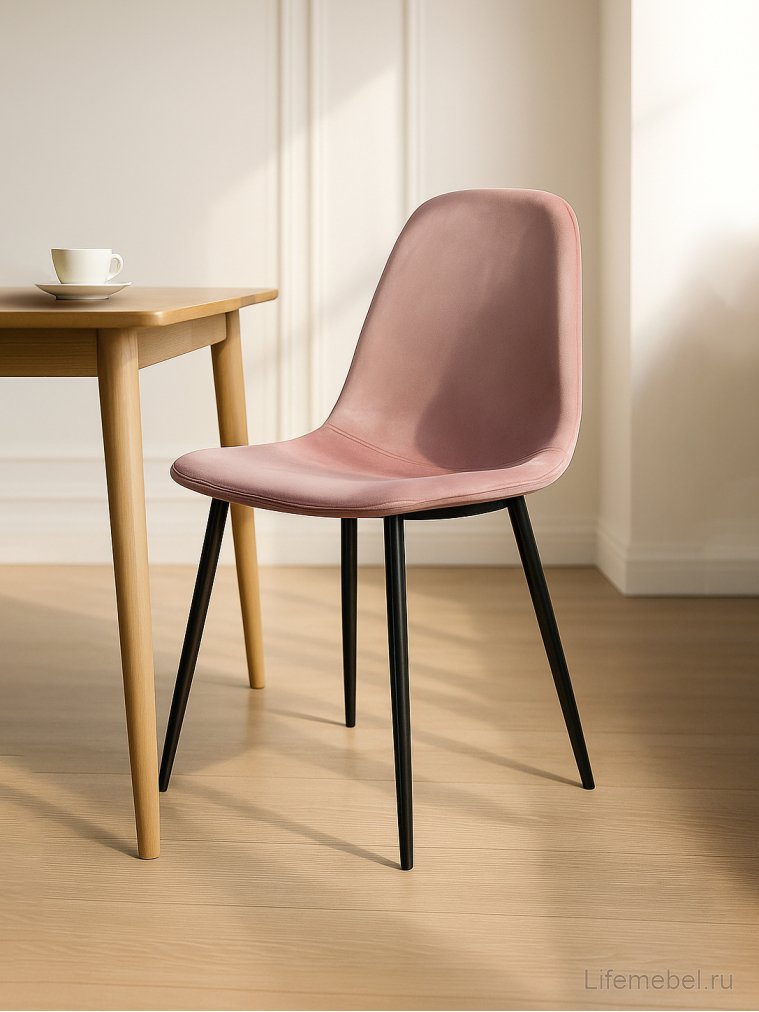 Стул на металлокаркасе Lilu pink / black