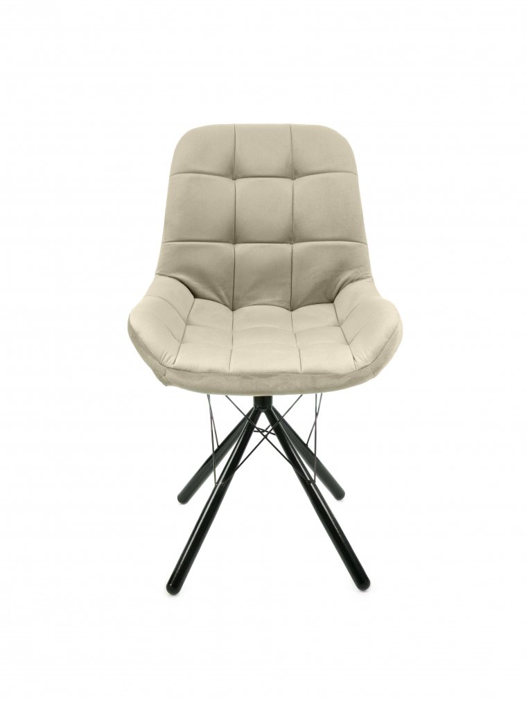 Стул на металлокаркасе Лира паутинка / бежевый / чёрные ножки
