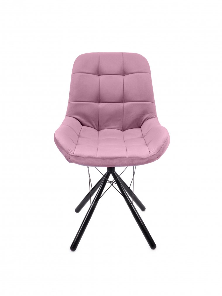Стул на металлокаркасе Лира паутинка / пудровый / чёрные ножки