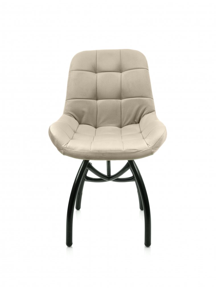 Стул на металлокаркасе Лира шарики / бежевый / чёрные ножки