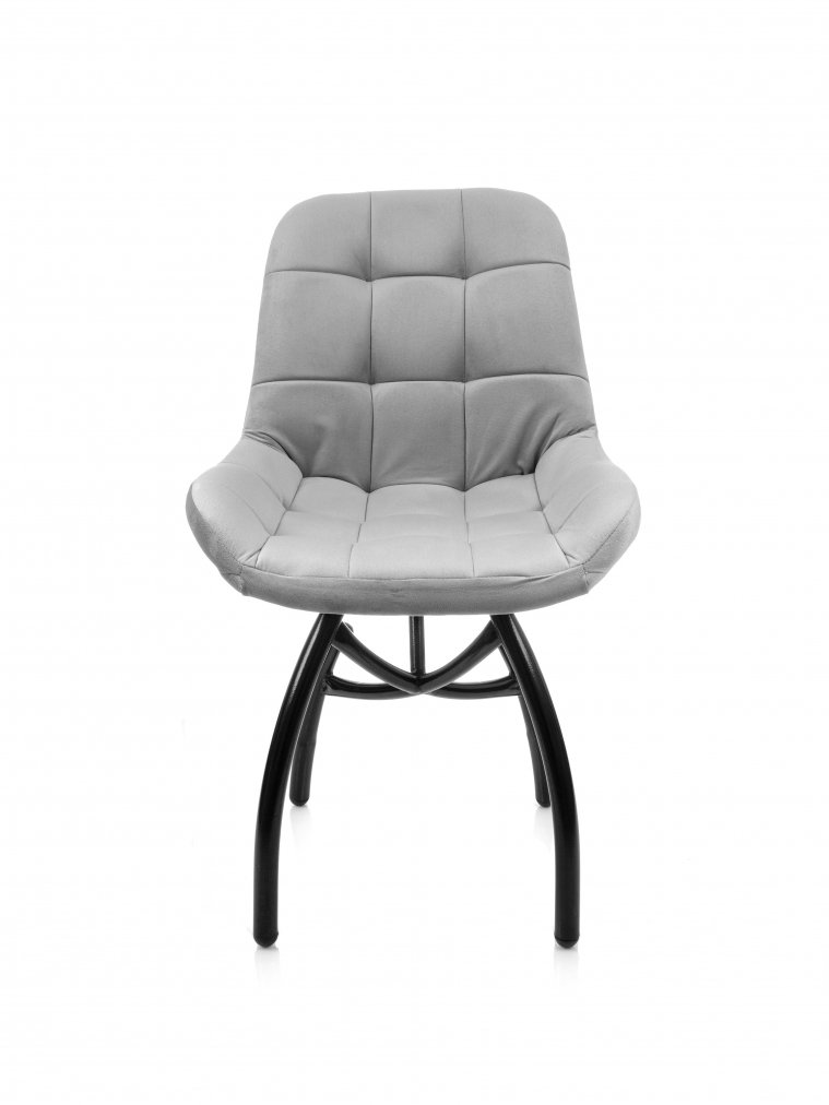 Стул на металлокаркасе Лира шарики / серый / чёрные ножки