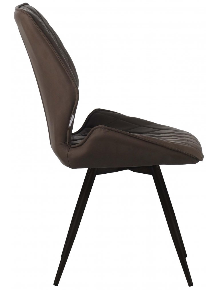 Стул на металлокаркасе Ostin DC231 поворотный темно-бежевая экокожа / черный круглый каркас