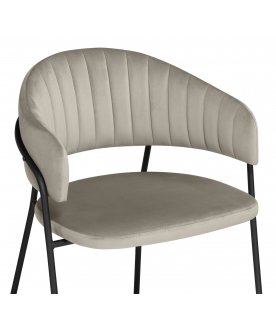 Стул-кресло Лукас бежевый / черный каркас