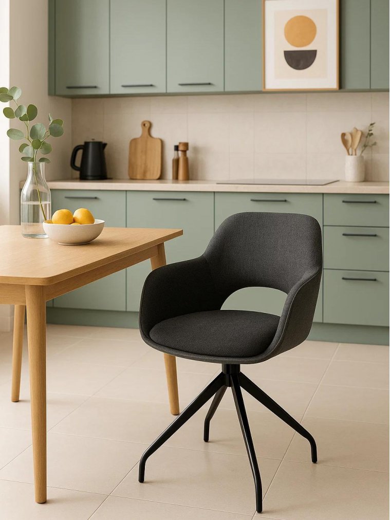 Стул на металлокаркасе Memfis graphite / black