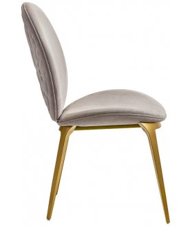 Стул дизайнерский Меш серо-бежевый / нержавеющая сталь