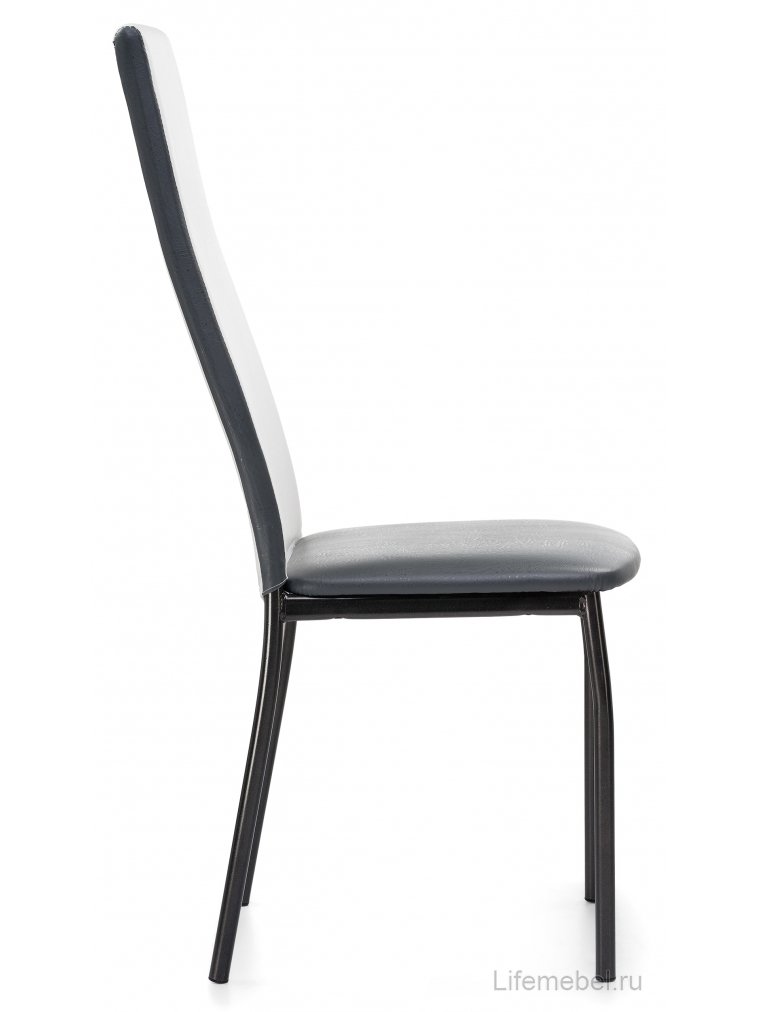 Стул на металлокаркасе Mirilis белый полимер / серый полимер / темный мусс