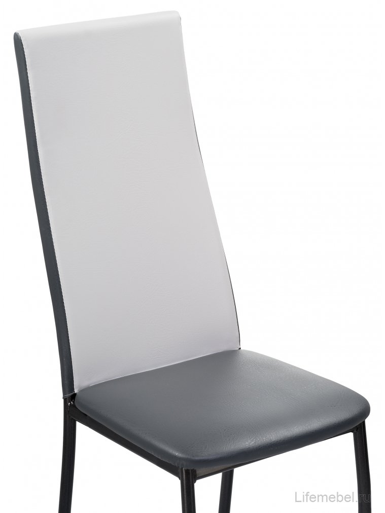 Стул на металлокаркасе Mirilis белый полимер / серый полимер / темный мусс