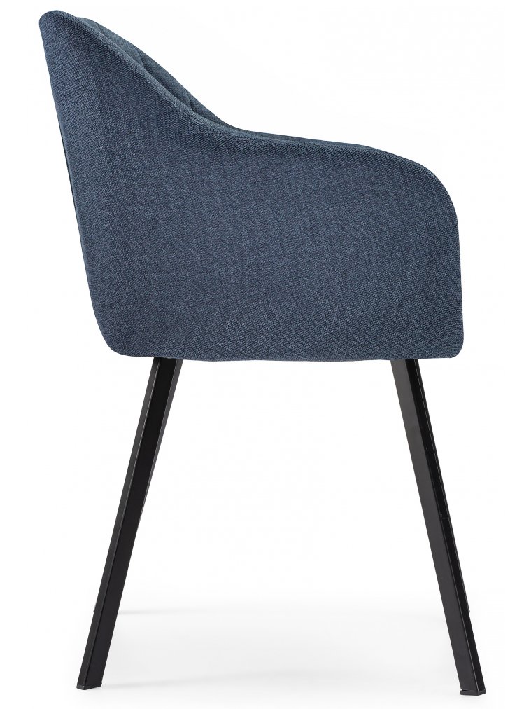 Стул на металлокаркасе Mody blue fabric / black