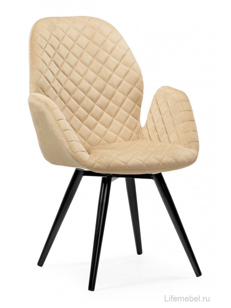 Кресло Муат крутящееся бежевый / черный глянец