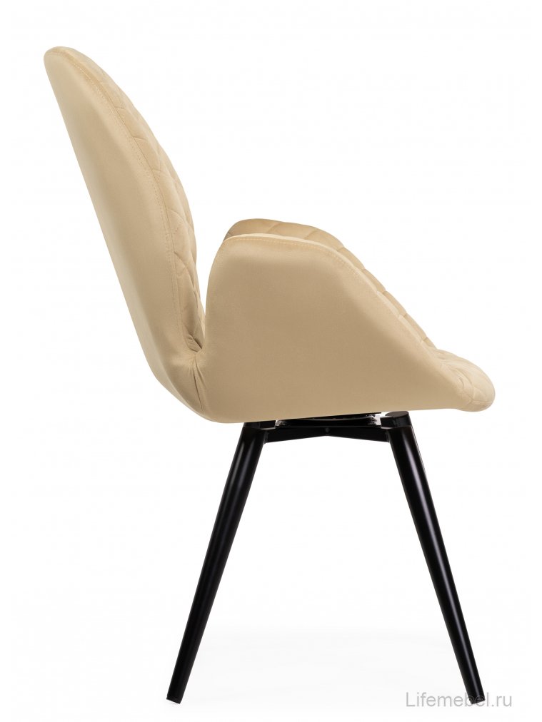 Кресло Муат крутящееся бежевый / черный глянец