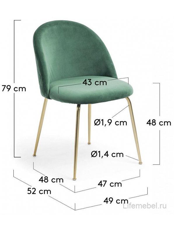 Стул на металлокаркасе Mystere зеленый