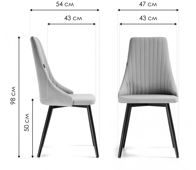 Стул на металлокаркасе Нараян velutto 49 / черный