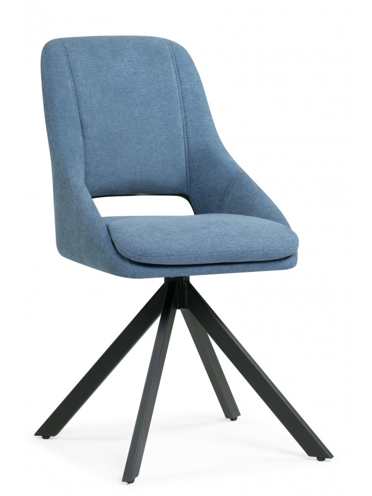 Стул на металлокаркасе Оливер крутящийся синий / черный