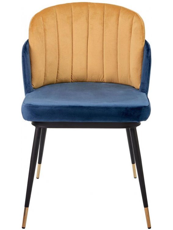 Стул на металлокаркасе Peki синий / горчичный