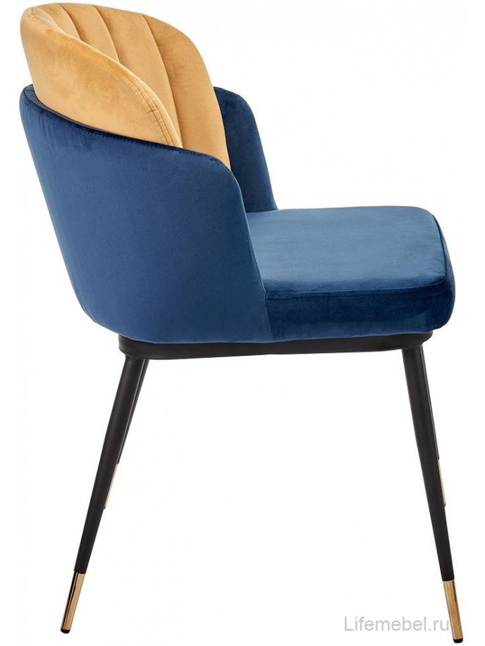 Стул на металлокаркасе Peki синий / горчичный