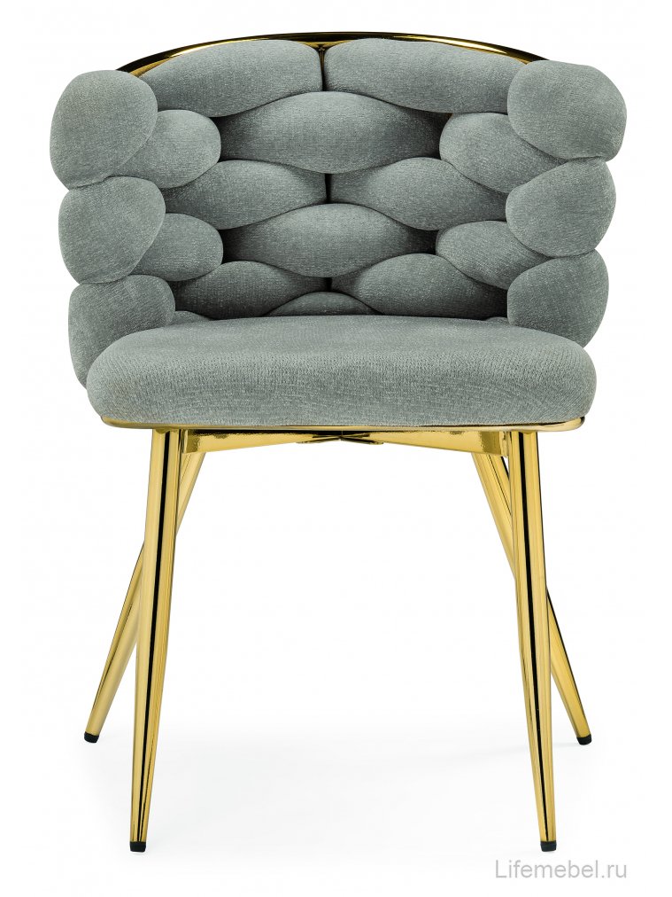 Стул на металлокаркасе Rendi light gray / gold