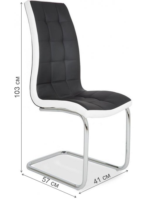 Стул на металлокаркасе LH-37 black/white (s2)
