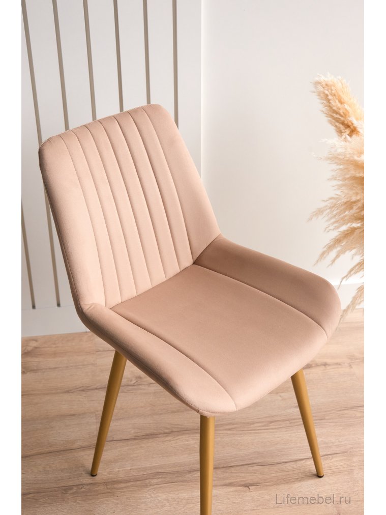 Стул на металлокаркасе Седа 360 бежевый (zd 210) / золотой