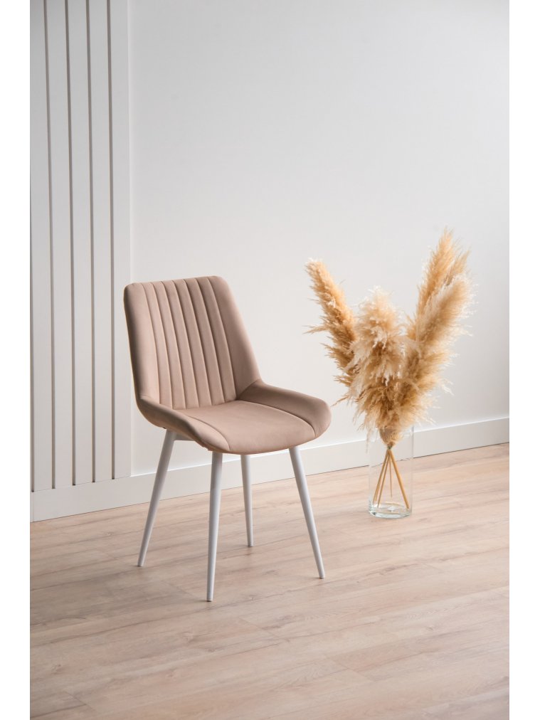 Стул на металлокаркасе Седа бежевый (zd 210) / белый