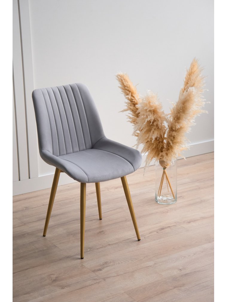 Стул на металлокаркасе Седа светло-серый (zd 960) / золотой