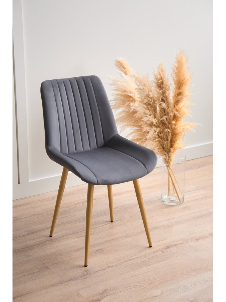 Стул на металлокаркасе Седа темно-серый (zd 995) / золотой