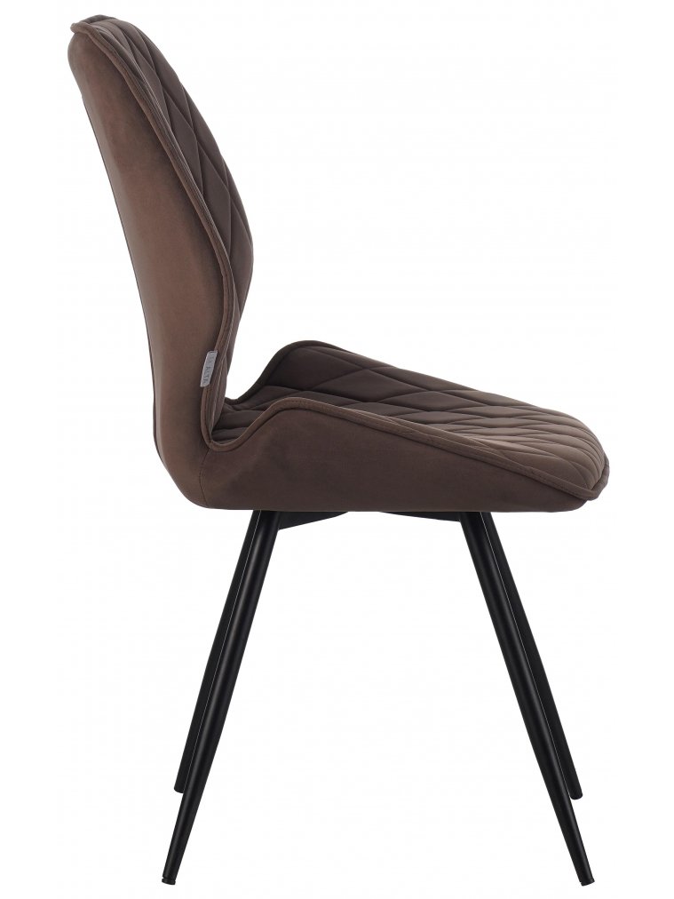 Стул на металлокаркасе Ostin DC233 поворотный велюр горький шоколад / черный круглый каркас