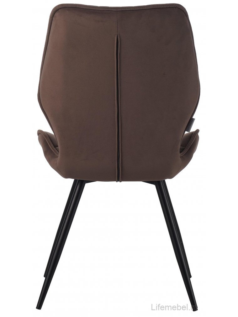 Стул на металлокаркасе Ostin DC233 поворотный велюр горький шоколад / черный круглый каркас