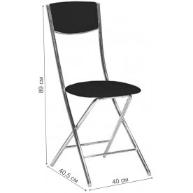 Стул на металлокаркасе Сильвия складной кожзам 24 черный А1.09-04