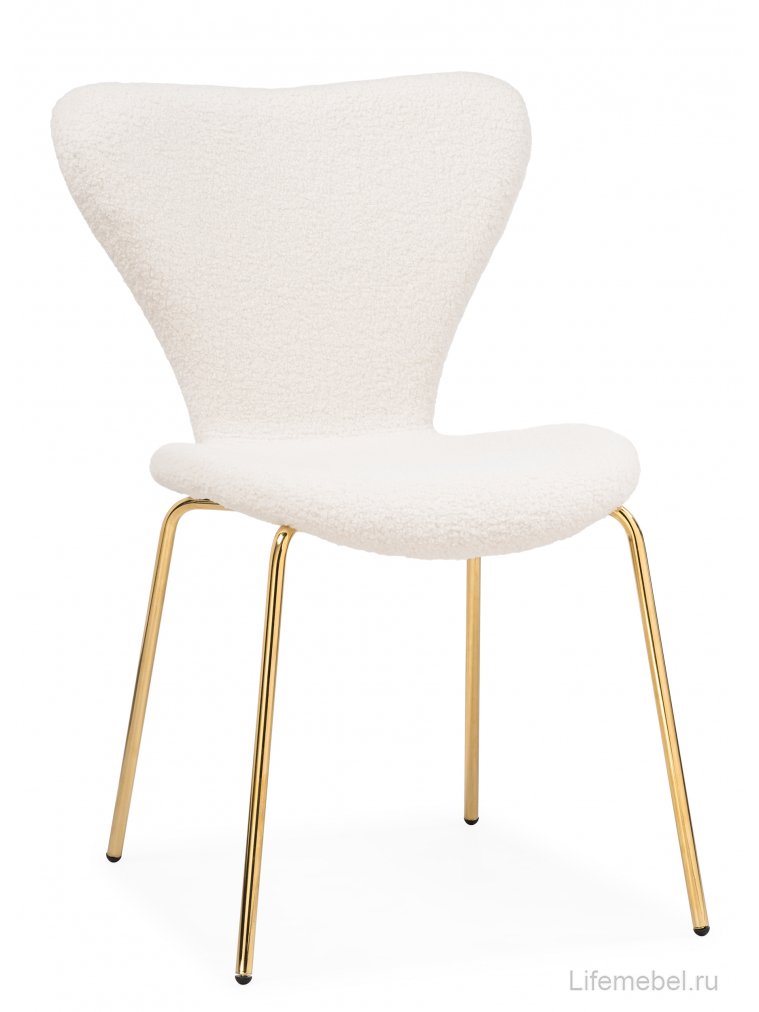 Стул на металлокаркасе Solo white / gold