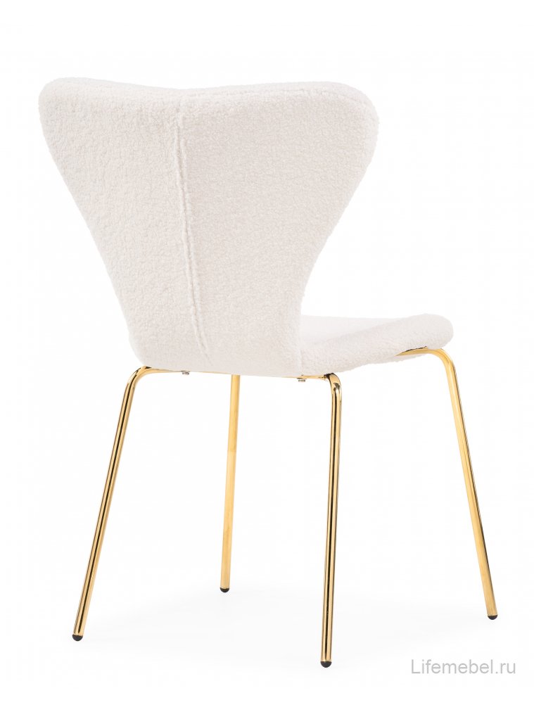 Стул на металлокаркасе Solo white / gold