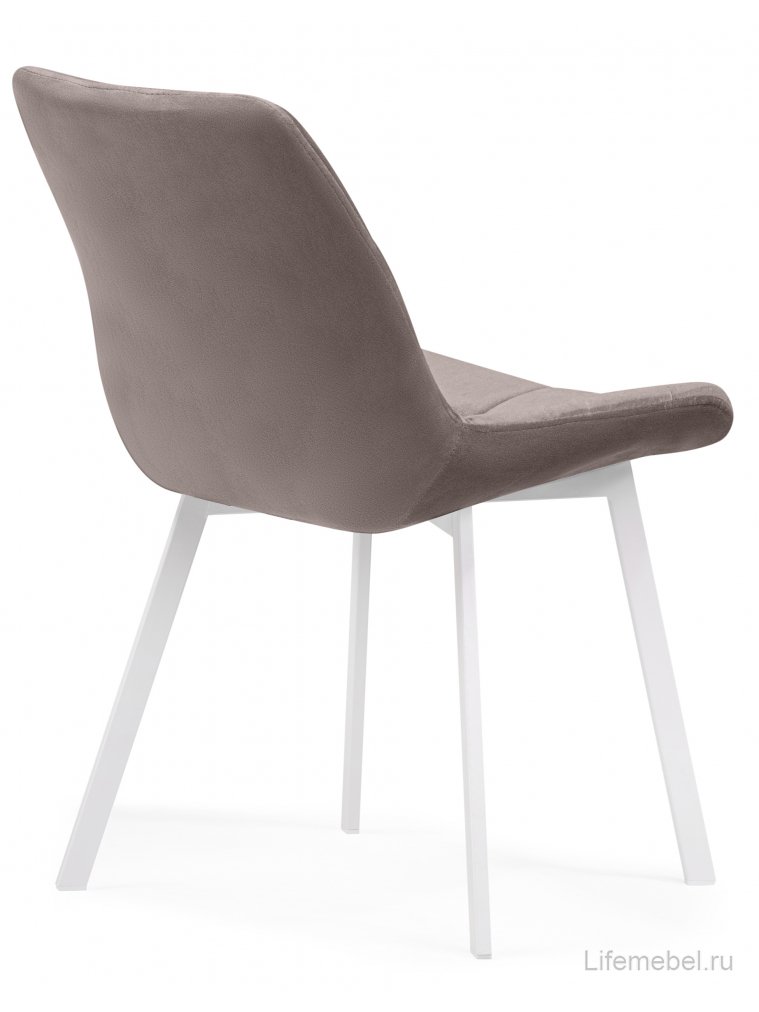 Стул на металлокаркасе Стронг 360 латте (велютто 08) / белый каркас