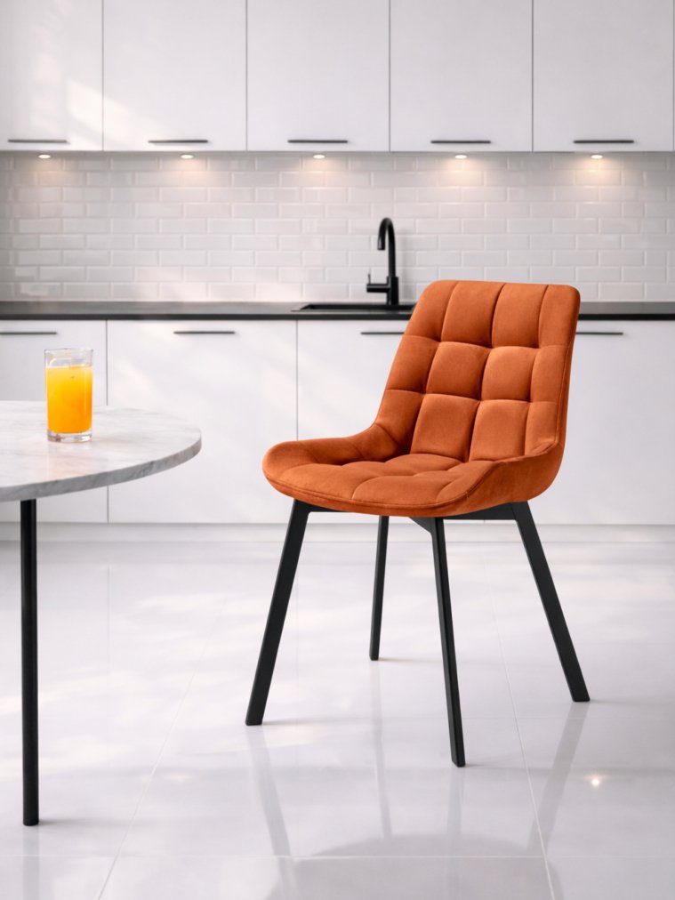 Стул на металлокаркасе Стронг вращающийся кирпичный / черный каркас