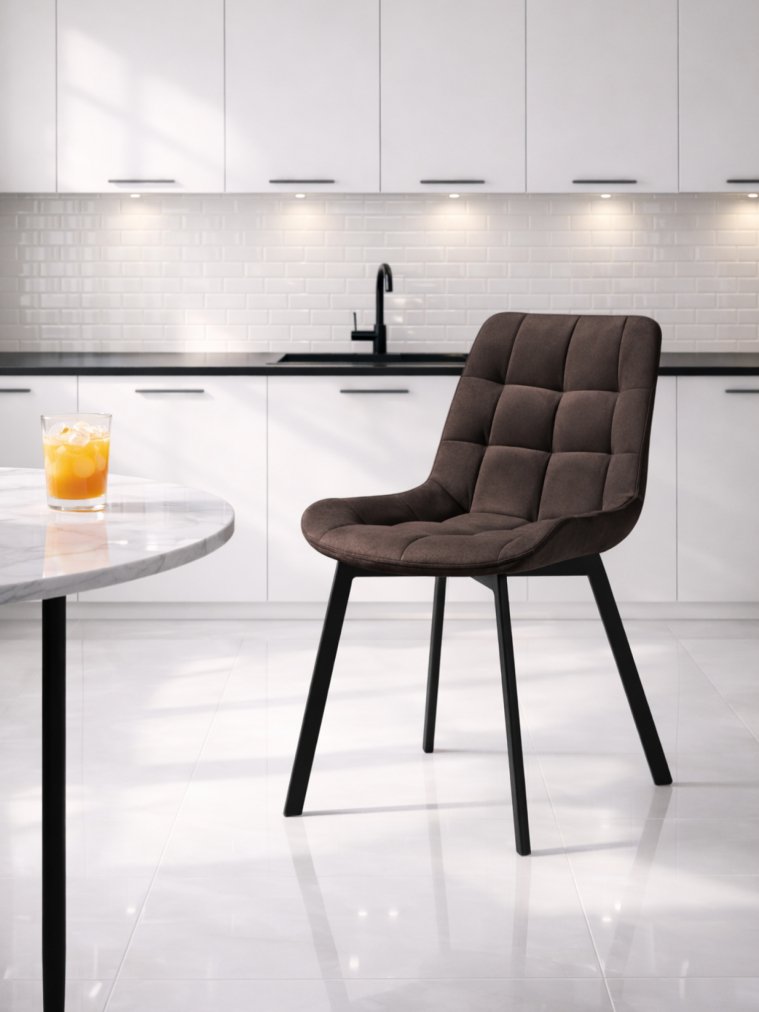 Стул на металлокаркасе Стронг вращающийся коричневый (hl 73) / черный каркас