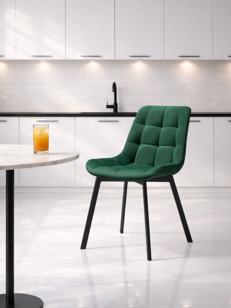 Стул на металлокаркасе Стронг зеленый hl 56 / черный каркас