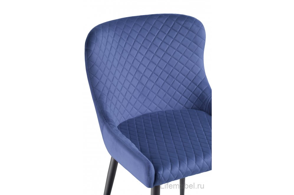 Стул на металлокаркасе Teo dark blue / black