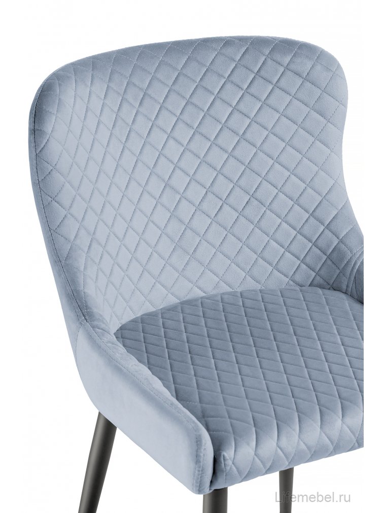 Стул на металлокаркасе Teo light blue / black