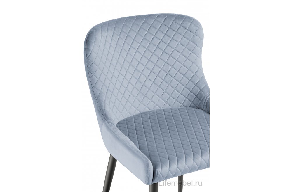 Стул на металлокаркасе Teo light blue / black
