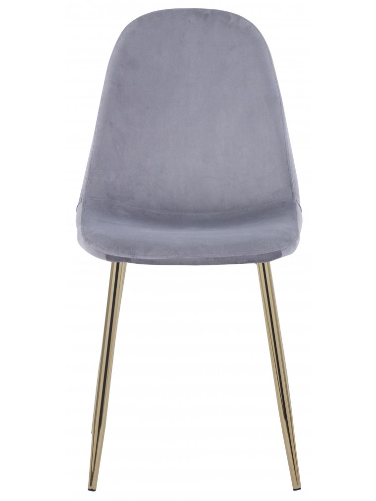 Стул на металлокаркасе Валли 2 велюр серый / золото