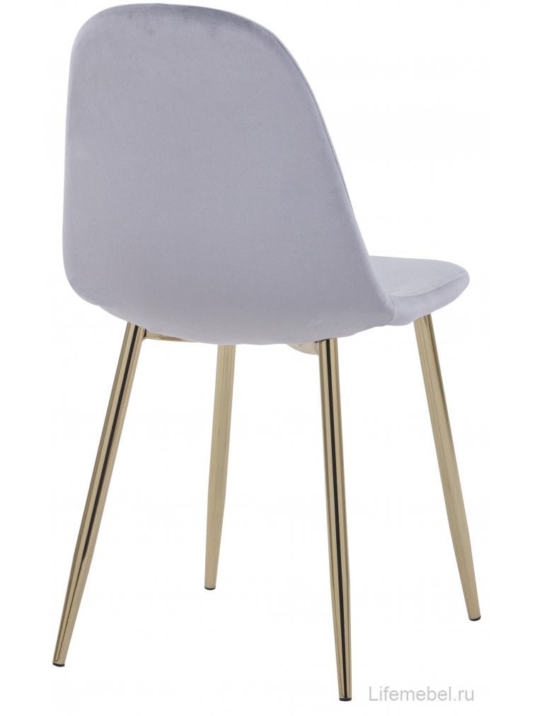 Стул на металлокаркасе Валли велюр серый / золотые ножки