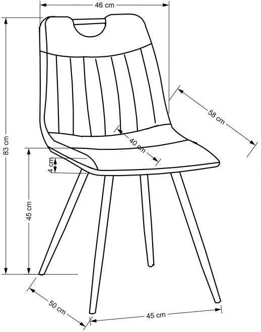 Стул на металлокаркасе K521 серый