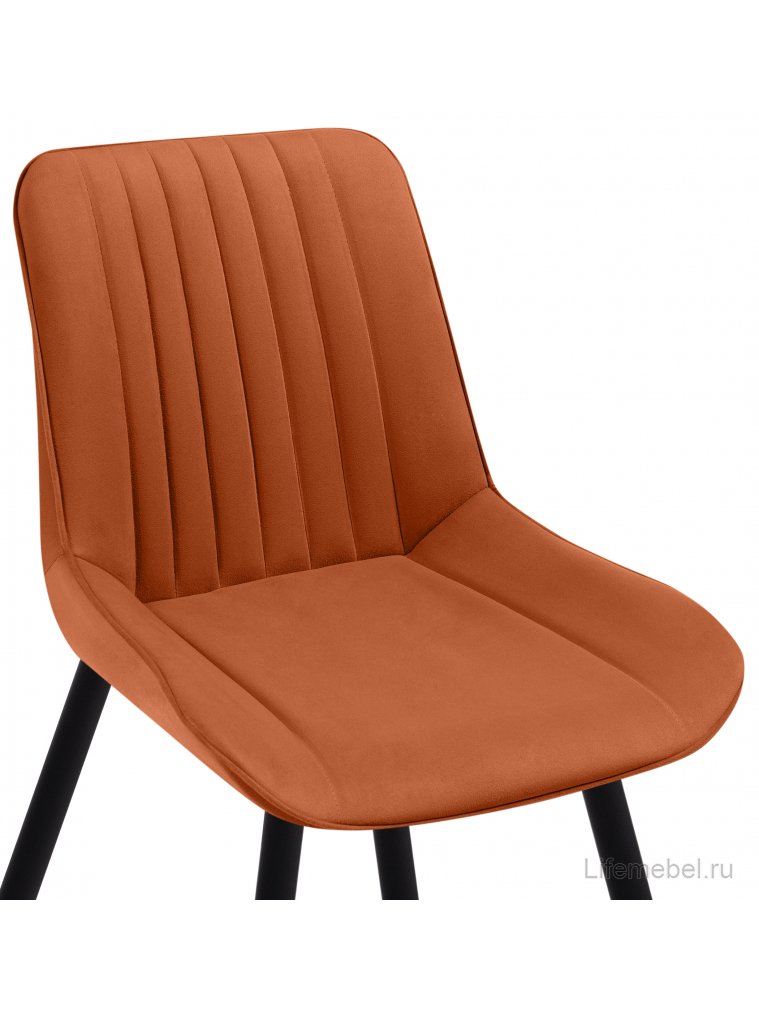 Стул на металлокаркасе Вейв кирпичный ZD 432 / черный каркас