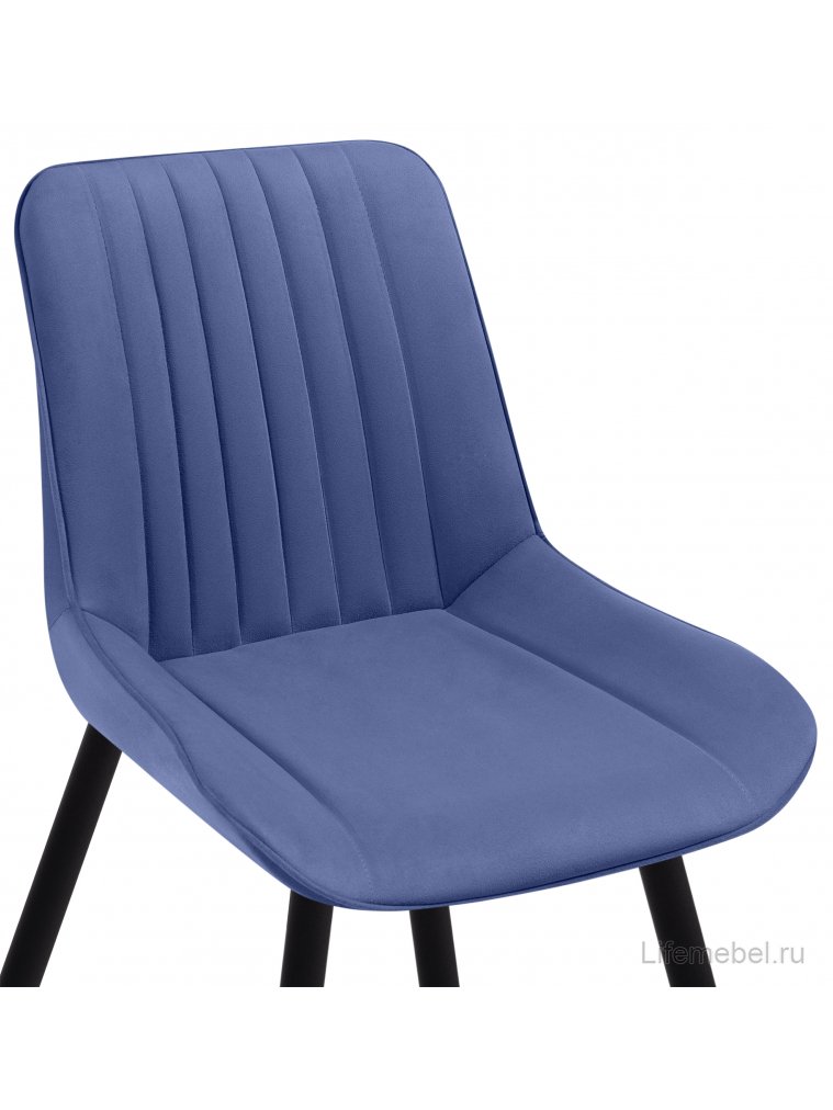 Стул на металлокаркасе Вейв синий ZD 754 / черный каркас