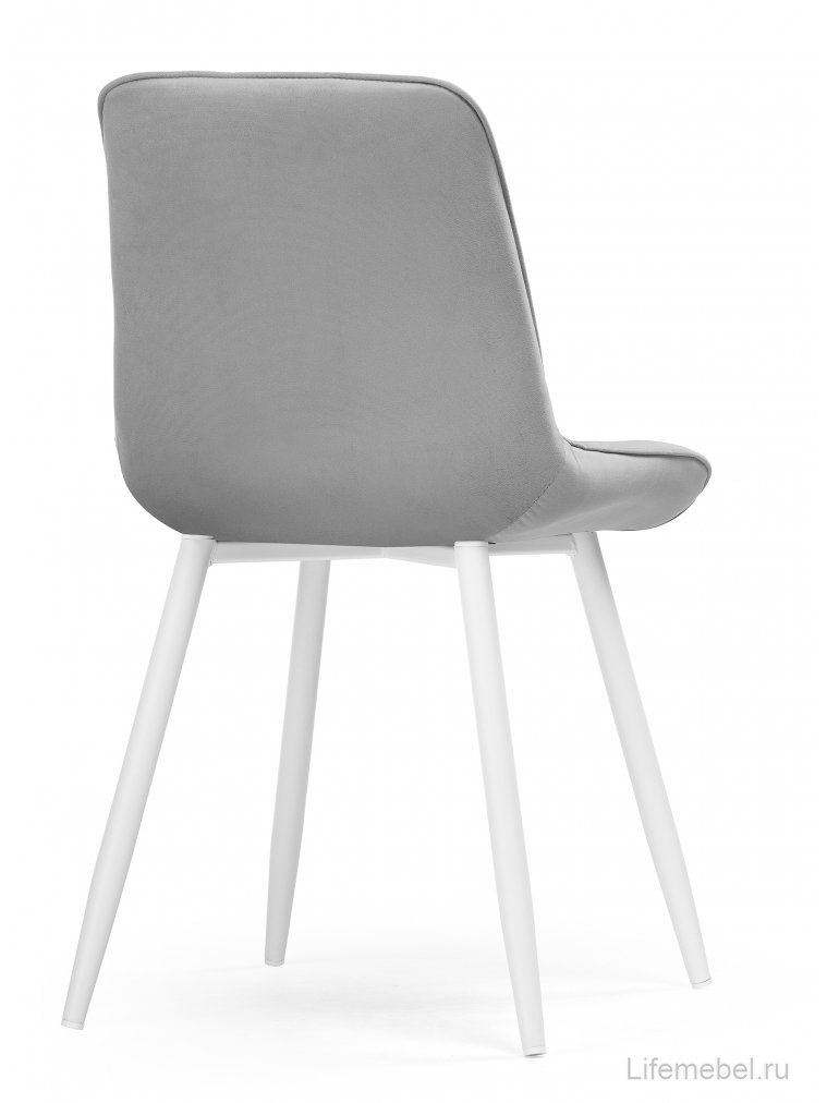 Стул на металлокаркасе Вейв светло-серый (hl 63) / белый каркас