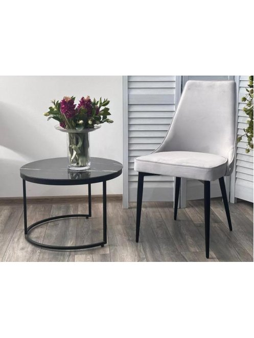 Стул на металлокаркасе Nepal-P велюр светло-серый BM-4 / черный