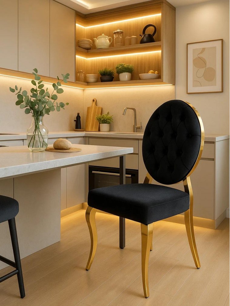 Стул Odda черный / золотой